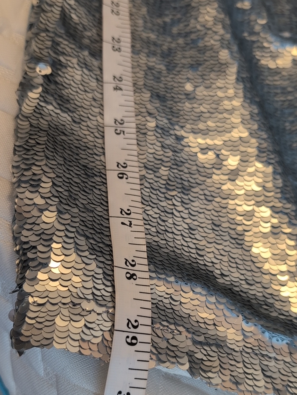 ELOQUII Sequin Front Jeans Light Wash Boyfriend Jeans Silver Size 16 - Picture 15 of 17